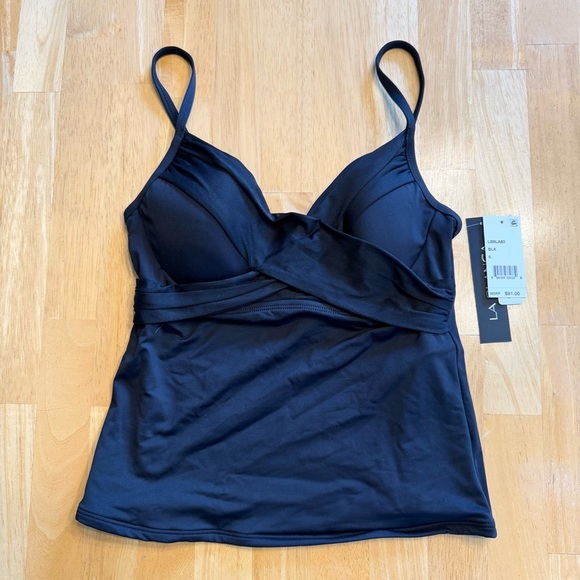 La Blanca Tankini Top Underwire LB8LA83 Size 6 Black New - Picture 3 of 12